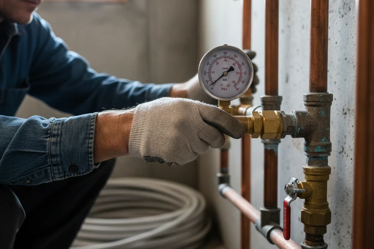 Pressure testing a repaired line during Water Line Repair in Coeymans Hollow
